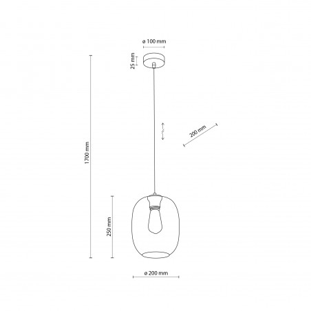 ELIO GRAPHITE LAMPA WISZACA 1  Tk Lighting
