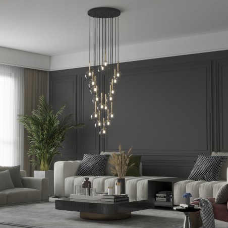 NILOS BLACK / GOLD LAMPA WISZACA 17  Tk Lighting