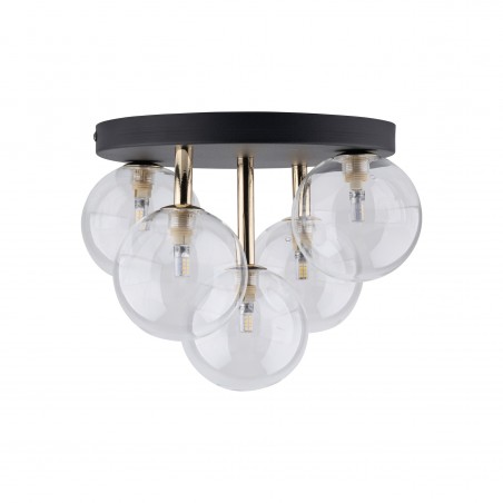 NILOS BLACK / GOLD LAMPA SUFITOWA 5PŁ  Tk Lighting