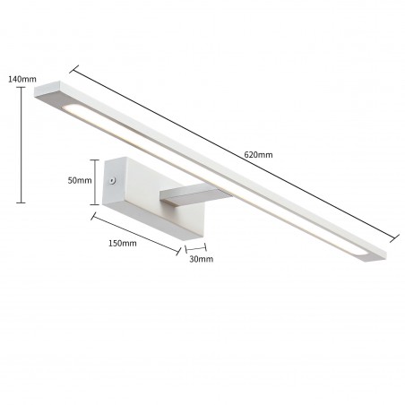 Kinkiet Isla duży 4000K 1xLED biały IP44 GS-LWB-20W WH Light Prestige