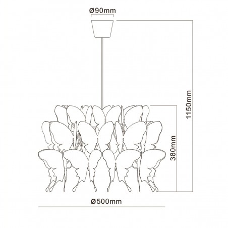 Lampa wisząca Farfalla 1xE27 biała LP-3439/1P WHITE Light Prestige