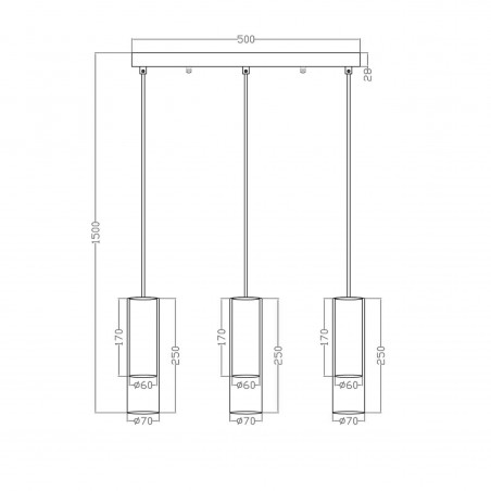 Lampa wisząca Manacor 3xGU10 biała LP-232/3L WH Light Prestige