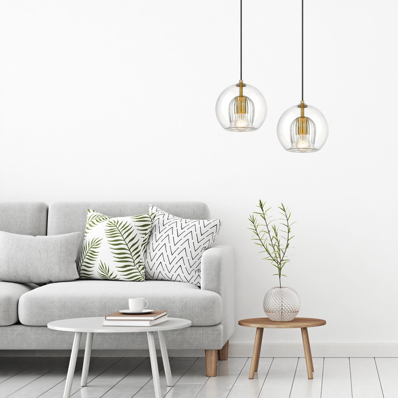 Lampa wisząca Arette 1xE27 złota/transparentna LP-133/1P Light Prestige