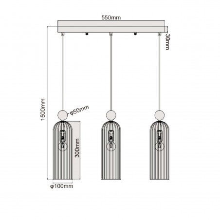 Lampa wisząca Piega 3xE14 biała LP-939/3L white Light Prestige