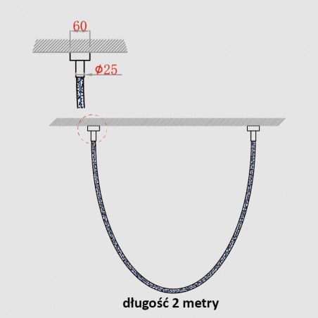 Lampa wisząca Rope Light 2M 1xLED biały/złoty LP-642/2M Light Prestige