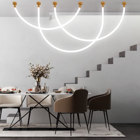Lampa wisząca Rope Light 3M 1xLED biały/złoty LP-642/3M Light Prestige