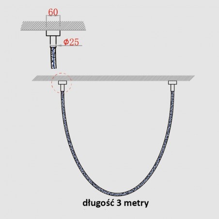 Lampa wisząca Rope Light 3M 1xLED biały/złoty LP-642/3M Light Prestige