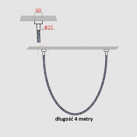 Lampa wisząca Rope Light 4M 1xLED biały/złoty LP-642/4M Light Prestige