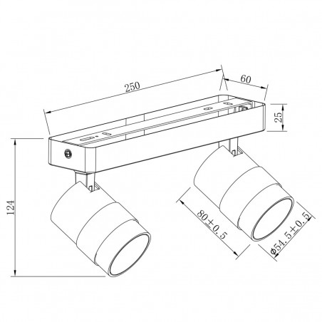 Spot Anillo 2xGU10 czarny LP-770/2W BK Light Prestige
