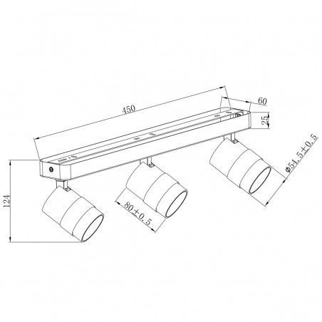 Spot Anillo 3xGU10 czarny LP-770/3W BK Light Prestige