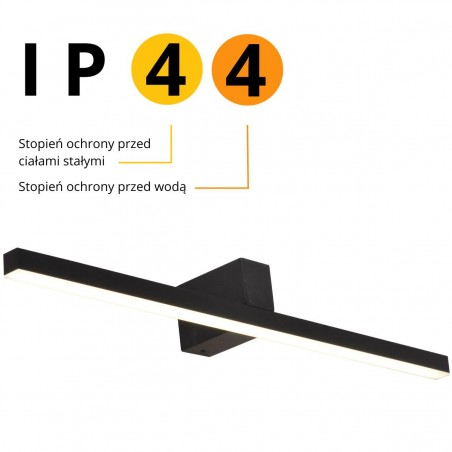 Kinkiet Nevada L 1xLED czarny IP44 LP-778/1W L BK Light Prestige
