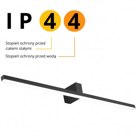 Kinkiet Nevada XXL 1xLED czarny IP44 LP-778/1W XXL BK Light Prestige