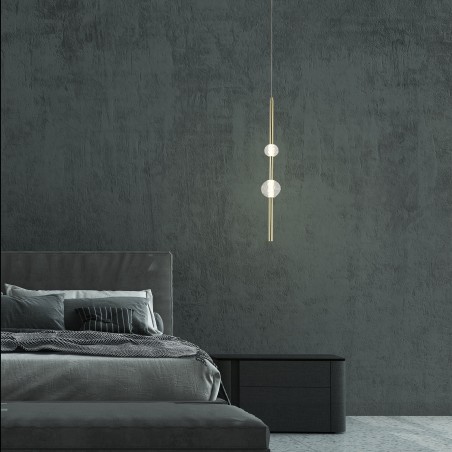 Lampa wisząca Vaku 1xLED złota LP-719/2P GD Light Prestige