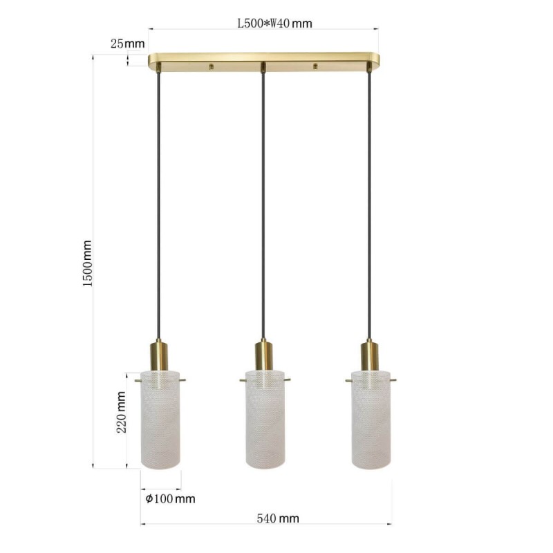 Lampa wisząca Tirana 3xE27 linia biała LP-945/3L WH Light Prestige