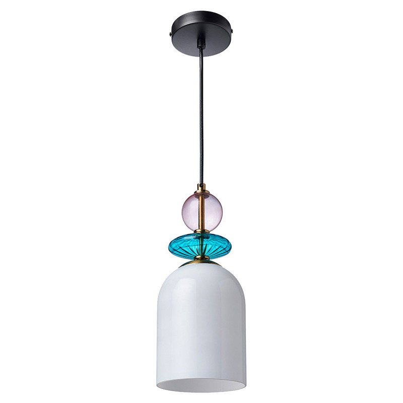Lampa wisząca Tropea 1xE27 biała, średnia LP-2004/1P M WH Light Prestige