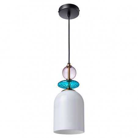 Lampa wisząca Tropea 1xE27 biała, średnia LP-2004/1P M WH Light Prestige