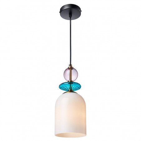 Lampa wisząca Tropea 1xE27 biała, średnia LP-2004/1P M WH Light Prestige