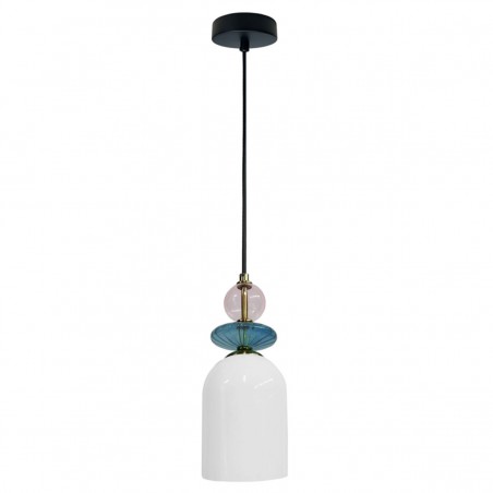 Lampa wisząca Tropea 1xE27 biała, średnia LP-2004/1P M WH Light Prestige