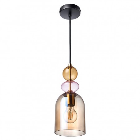 Lampa wisząca Tropea 1xE27 bursztynowa, średnia LP-2004/1P M AM Light Prestige