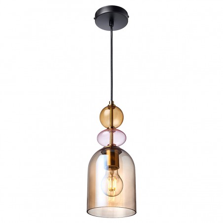 Lampa wisząca Tropea 1xE27 bursztynowa, średnia LP-2004/1P M AM Light Prestige