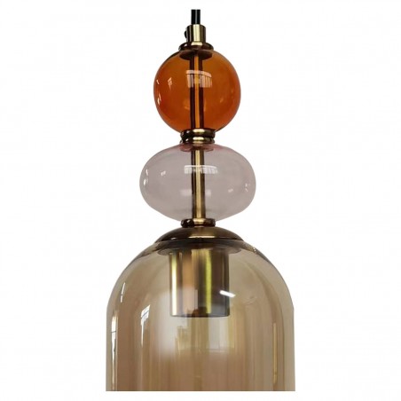 Lampa wisząca Tropea 1xE27 bursztynowa, średnia LP-2004/1P M AM Light Prestige