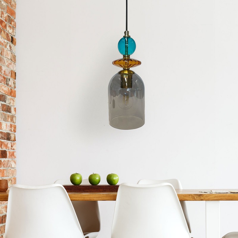 Lampa wisząca Tropea 1xE27 dymna, średnia LP-2004/1P M SM Light Prestige