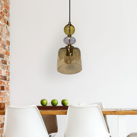 Lampa wisząca Tropea 1xE27 bursztynowa, mała LP-2004/1P S AM Light Prestige