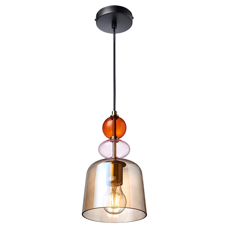Lampa wisząca Tropea 1xE27 bursztynowa, mała LP-2004/1P S AM Light Prestige