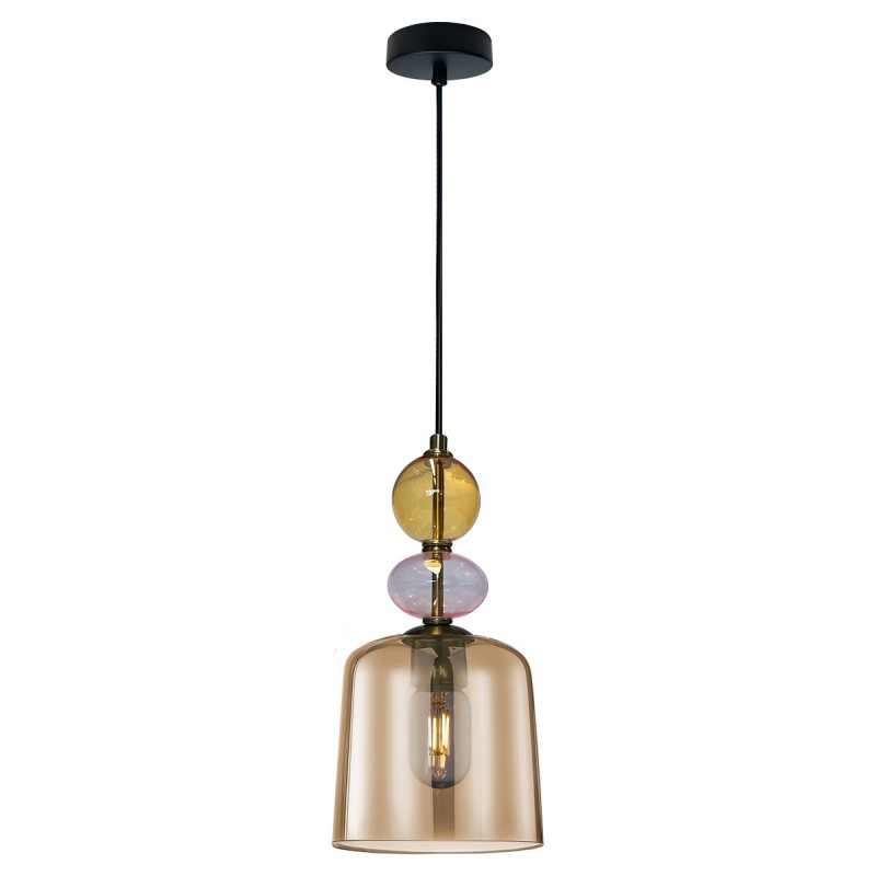 Lampa wisząca Tropea 1xE27 bursztynowa, mała LP-2004/1P S AM Light Prestige
