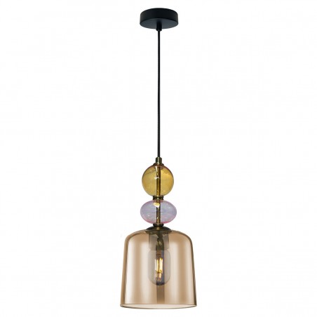 Lampa wisząca Tropea 1xE27 bursztynowa, mała LP-2004/1P S AM Light Prestige