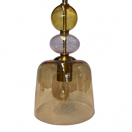 Lampa wisząca Tropea 1xE27 bursztynowa, mała LP-2004/1P S AM Light Prestige
