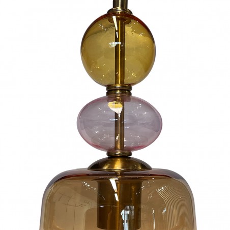 Lampa wisząca Tropea 1xE27 bursztynowa, mała LP-2004/1P S AM Light Prestige