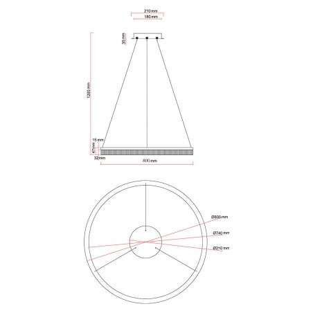 Lampa wisząca Midway Cristal duża triangle 1xLED LP-033/1P L GD Cristal Triangle Light Prestige