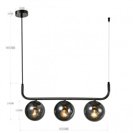Lampa wisząca Alisa grafitowa 3xE14 LP-005/3L grafit Light Prestige