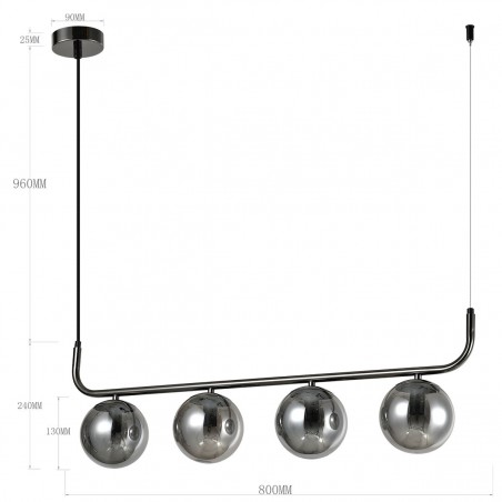 Lampa wisząca Alisa grafitowa 4xE14 LP-005/4L grafit Light Prestige