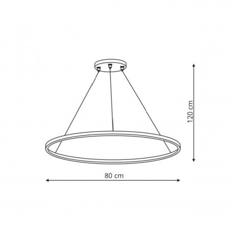 Lampa wisząca Ring duży CCT 1xLED czarny LP-909/1P L BK CCT Light Prestige