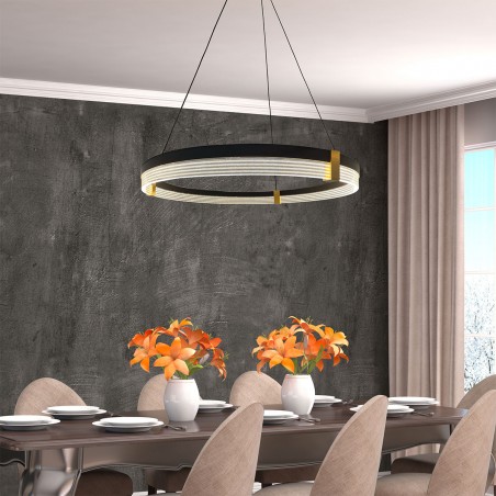 Lampa wisząca Plum 1 LED CCT duża czarna LP-0407/1P L BK Triangle Light Prestige