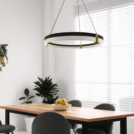 Lampa wisząca Plum 1 LED CCT duża czarna LP-0407/1P L BK Triangle Light Prestige