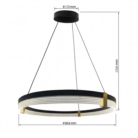 Lampa wisząca Plum 1 LED CCT duża czarna LP-0407/1P L BK Triangle Light Prestige