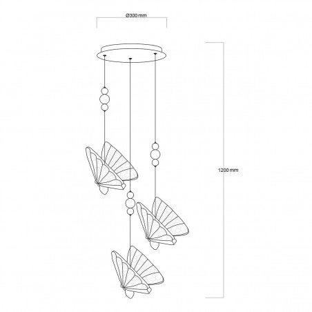 Lampa wisząca Mariposa 3xLED CCT LP-1715/3P Light Prestige