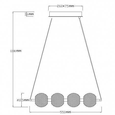Lampa wisząca Diamond 4 4xLED CCT złota LP-2202/4L GD Light Prestige