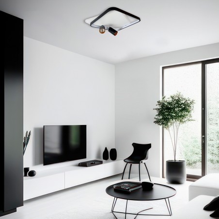 Plafon Parma 2 2xGU10 + 1xLED CCT kwadrat czarny LP-0612/2C Square BK Light Prestige