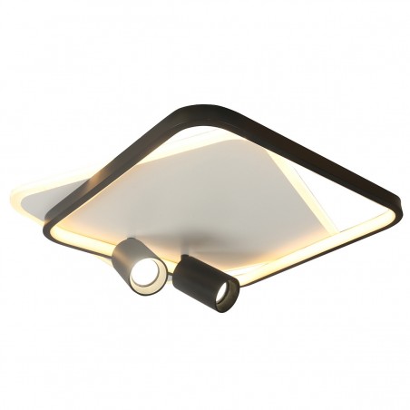 Plafon Parma 2 2xGU10 + 1xLED CCT kwadrat czarny LP-0612/2C Square BK Light Prestige