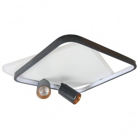 Plafon Parma 2 2xGU10 + 1xLED CCT kwadrat czarny LP-0612/2C Square BK Light Prestige