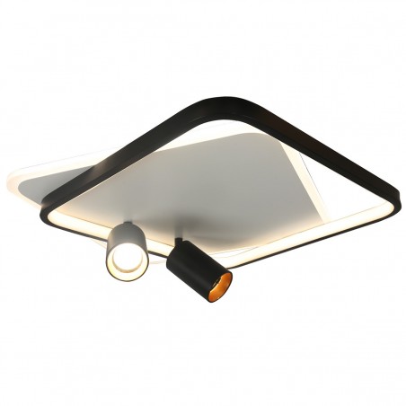 Plafon Parma 2 2xGU10 + 1xLED CCT kwadrat czarny LP-0612/2C Square BK Light Prestige