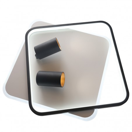 Plafon Parma 2 2xGU10 + 1xLED CCT kwadrat czarny LP-0612/2C Square BK Light Prestige
