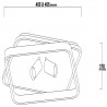 Plafon Parma 2 2xGU10 + 1xLED CCT kwadrat czarny LP-0612/2C Square BK Light Prestige