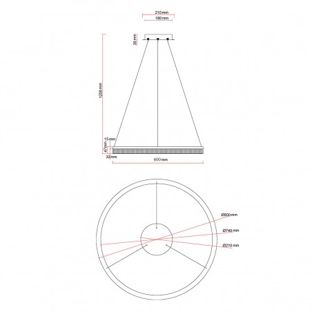 Lampa wisząca Midway Cristal mała triangle 1xLED LP-033/1P S GD Cristal Triangle Light Prestige