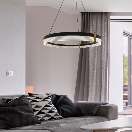 Lampa wisząca Plum 1 LED CCT średnia czarna LP-0407/1P M BK Triangle Light Prestige
