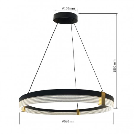 Lampa wisząca Plum 1 LED CCT średnia czarna LP-0407/1P M BK Triangle Light Prestige